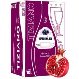 червоний Лев Вино Tiziano Столове Напівсолодке Червоне 1л