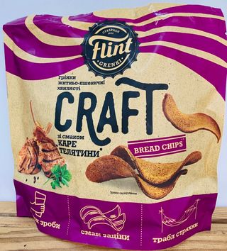 Грінки Хвилясті "каре Телятини" Тм"flint Craft Grenki" 90г