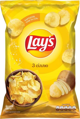 Чіпси Lays Зі Смаком Сіль 120 Грам