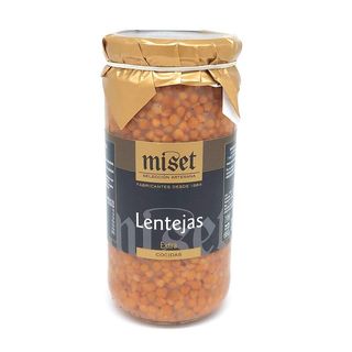 Lentejas Al Natural Cocidas Miset Bote Cristal 400 Gr. (peso Escurrido)