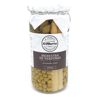 Menestra De Verduras Con Champiñón Y Espárragos Cocidos Miset Bote Cristal 400 Gr. (peso Escurrido)