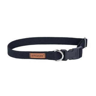 Нашийник Amiplay д/соб Cotton регул/чорний бавовна M 35-50см/20мм