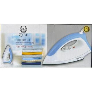 Zyre Blue Dry Iron with Teflon Soleplate