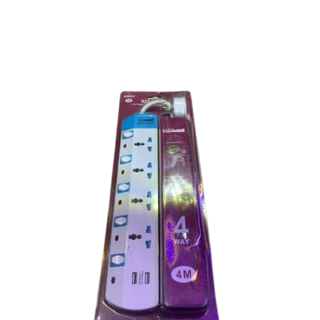 Vico 4-Way Extension Lead, 4M, 2 Usb, 13Amp