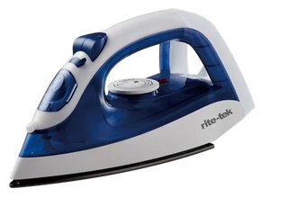 Rite-Tek Blue Steam Iron with Non-Stick Sole Plate