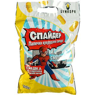 Кукурудзяні палички Бумкорн 100г спайдер з сюрпризом