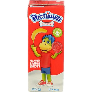 Йогурт Ростишка 207г 1.5 малина банан