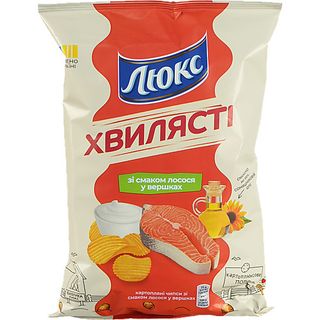 Чiпси Люкс 125г рифлені лосось у вершках