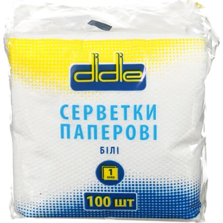 Серветки Didie Одношарові Білі 100 Шт.