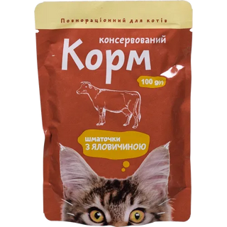 Корм Для Котів Українська Зірка Яловичина 100 Г Пак.