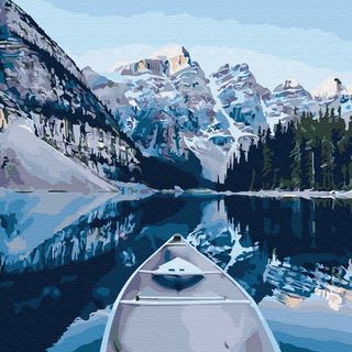 Картина по номерам (30Х30) ВДОЛЬ СКАЛИСТЫХ ГОР (18цветов)