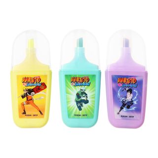 Набор текстовыделителей мини с дизайном, 3 шт. 3 цв. Naruto