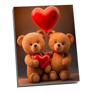 Картина по номерам (40х50) ВЛЮБЛЕННЫЕ МЕДВЕЖАТА (20 цветов)