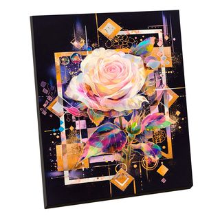 Картина по номерам Черный холст с золотой поталью (40х50) ВОЛШЕБНАЯ РОЗА (21 цвет)