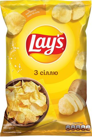 Чіпси Lays зі смаком сіль 120 грам