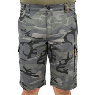 Bermudas Pantalon Corto De Caza Solognac 500 Hombre Camuflaje Woodland Negro S Gris