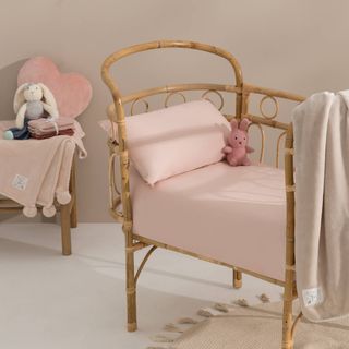 Funda Nórdica Algodón Orgánico Besto Rosa Empolvado Cuna 60cm