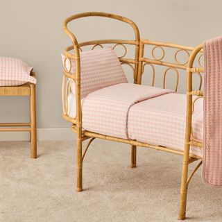 Funda Nórdica Algodón Cuadros Vichy Kimcuad Rosa Cuna 60cm