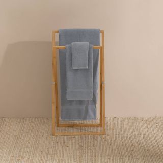 Toalla Baño Hilos Sin Torsión Nero Azul 30x50 cm