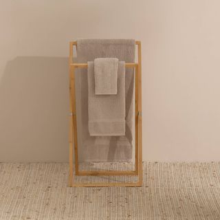 Toalla Baño Hilos Sin Torsión Nero Gris Piedra 30x50 cm