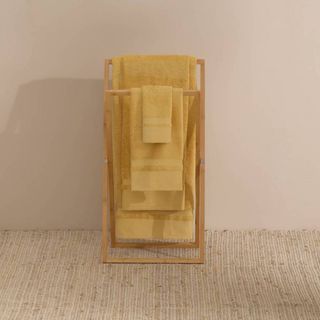 Toalla Baño Rizo Algodón Bambú Sublim Amarillo 30x50 cm