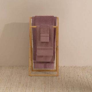 Toalla Baño Rizo Algodón Bambú Sublim Lila 30x50 cm