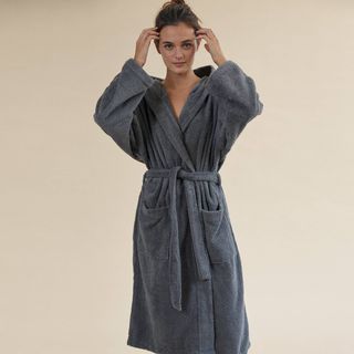 Albornoz Algodón Capucha Zeus Gris Oscuro M