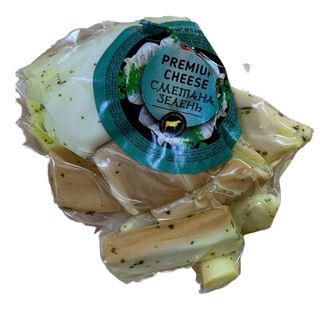 Сир кубики зі сметаною та зеленню