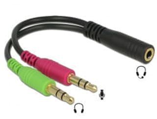 Adaptador Jack 3,5" 4 Pins Hembra A 2 X Jack 3,5" 3 Pins Mach (IN1434)