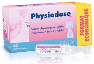 ფიზიოლოგიური (ფიზიოდოზი) წვეთები თვალის/ცხვირის 0.9% 5მლ ფლაკონი #40   Physiologique solut 0.9% nasal and ophtalmolog #40
