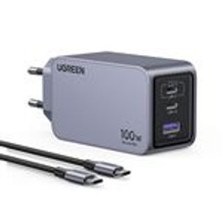 Cargador Ugreen Nexode Pro 3 puertos USB GaN 100W Gris