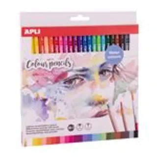Apli Crayons aquarelle avec pinceau, 24 pièces