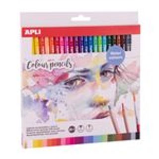 Apli Crayons aquarelle avec pinceau, 24 pièces