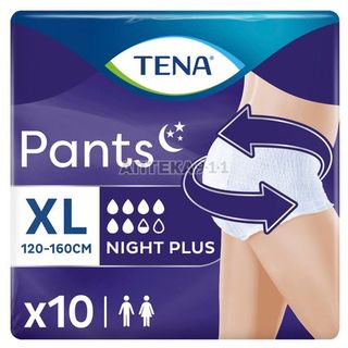Підгузки-Труси Для Дорослих Tena (Тена) Pants Plus Night (Пентс Плюс Найт) Розмір Xl 10 Шт