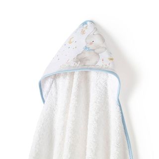 Capa baño + babero Elefante Blanco/ azul-01227/BL/AZ