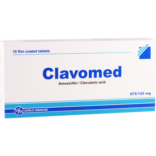 კლავომედი 1გ ტაბ #10   Clavomed tab 875mg+125mg #10