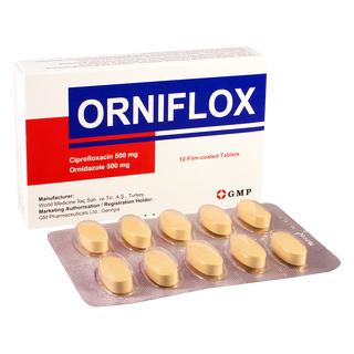 ორნიფლოქსი ტაბ.500მგ/500მგ.N10   Orniflox tab 500mg+500mg #10