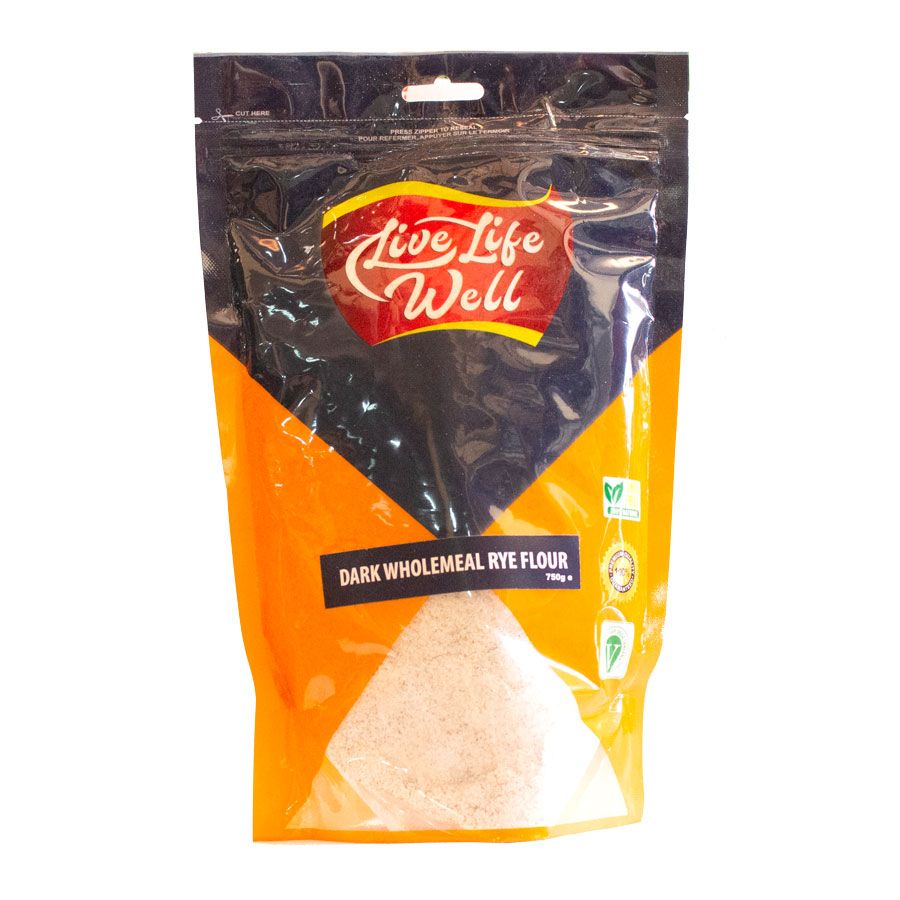Live Life Well Dark Wholemeal Rye Flour, 750g