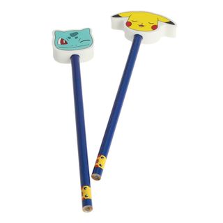 Pokemon - Pikachu & Bulbasaur - 2 Pencils With Eraser