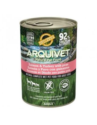 Arquivet Comida Húmeda de Salmón y Pavo con Guisantes para Perros Adultos (400 GR) 8435117890909