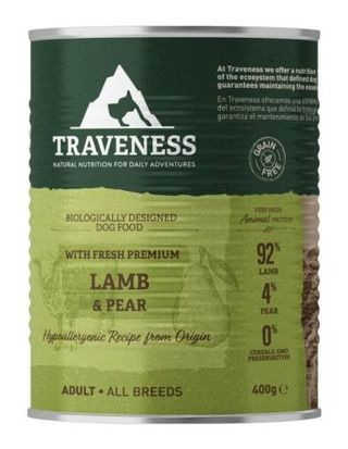 Traveness Comida Húmeda para Perros de Cordero con Peras (400 gr) 8436579244187