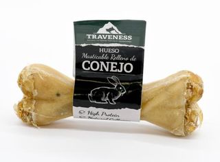 Traveness Hueso Masticable Relleno de Conejo y Zanahoria 12 Cm (1 Unidad) 8436607321798