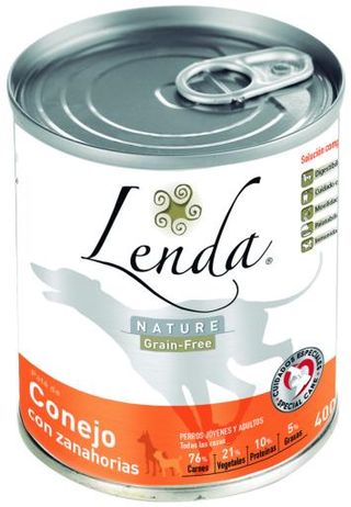 Lenda Comida Húmeda de Conejo con Zanhaorias para Perros (400 GR) 8431539381049