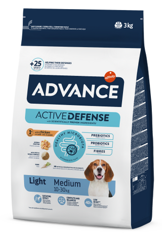 Advance Pienso Light  de Pollo y Arroz para Perro Raza Mediana (12 Kg) 8410650173542