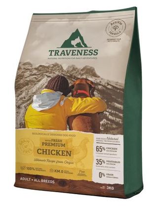Traveness Pienso Natural Grain Free Receta de Pollo para Perros (3 Kg) 8436607320722