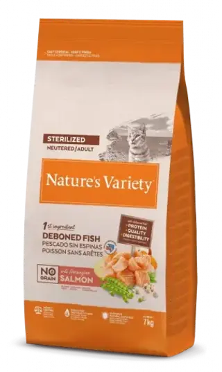 Nature's Variety Pienso No Grain de Salmón Noruego para Gatos Esterilizados (1,25 KG) 8410650271811