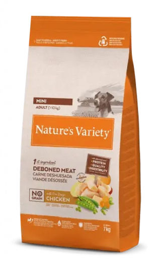 Nature's Variety Pienso No Grain de Pollo Campero para Perros Adultos Mini (1,5 Kg) 8410650271668