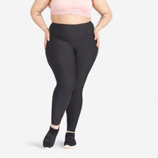 Malla Legging Largo Fitness Transpirable Tiro Alto Con Bolsillo Mujer - Negro 4Xl / W45 L31 Negro