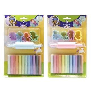 Set Plastelina 12 Colores + 3 Moldes Bismark