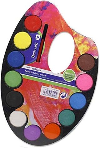 Paleta 12 Colores + Pincel Bismark